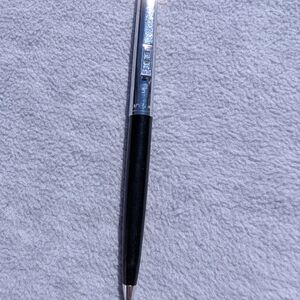 Vintage Paper Mate Douple Heart Classic Black and Silver Ballpoint Pen